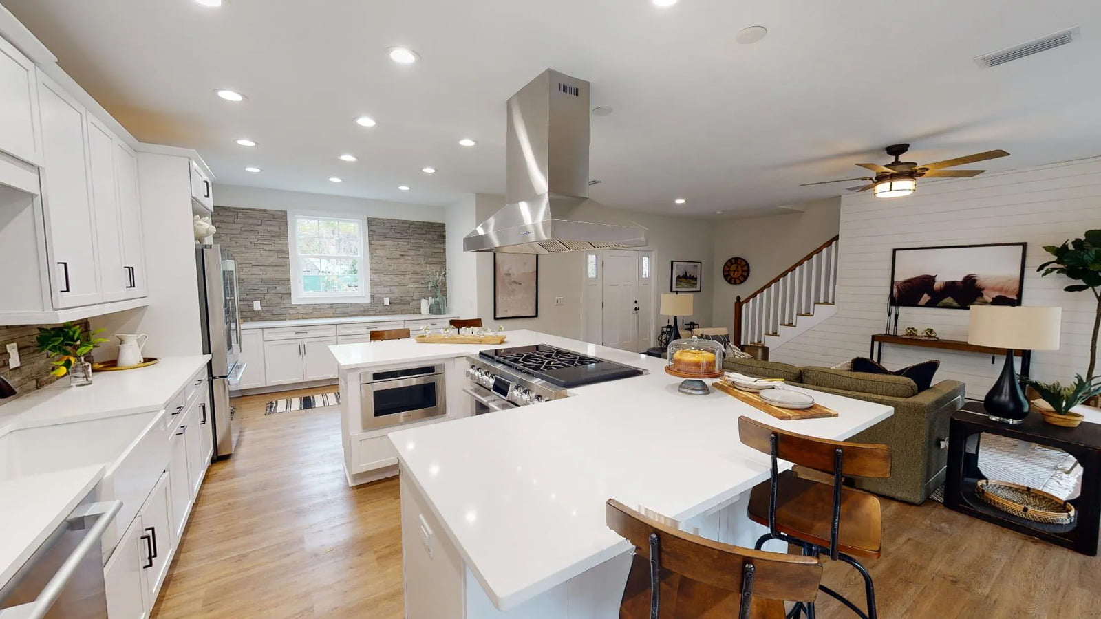 Dining room area and large table with chairs